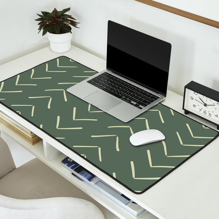 Boho Big Arrows in Leaf Green Desk Mat Gallery Image 2