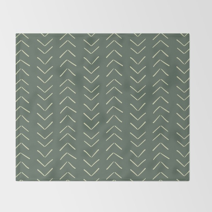Boho Big Arrows in Leaf Green Throw Blanket Gallery Image 2