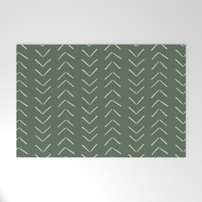 Boho Big Arrows in Leaf Green Welcome Mat Gallery Image 1