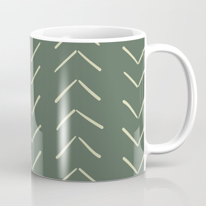 Boho Big Arrows in Leaf Green Coffee Mug Gallery Image 1