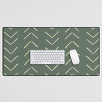 Boho Big Arrows in Leaf Green Desk Mat Gallery Image 1