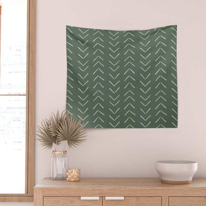 Boho Big Arrows in Leaf Green Wall Tapestry Gallery Image 2
