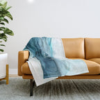 Calming Blue Ocean Flows Abstract Painting Throw Blanket Gallery Image 1