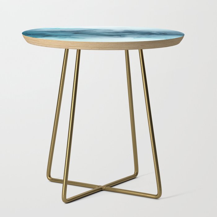 Calming Blue Ocean Flows Abstract Painting Side Table Gallery Image 1