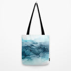 Calming Blue Ocean Flows Abstract Painting Tote Bag Gallery Image 2