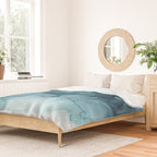 Calming Blue Ocean Flows Abstract Painting Duvet Cover Gallery Image 2