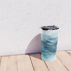 Calming Blue Ocean Flows Abstract Painting Travel Mug Gallery Image 4