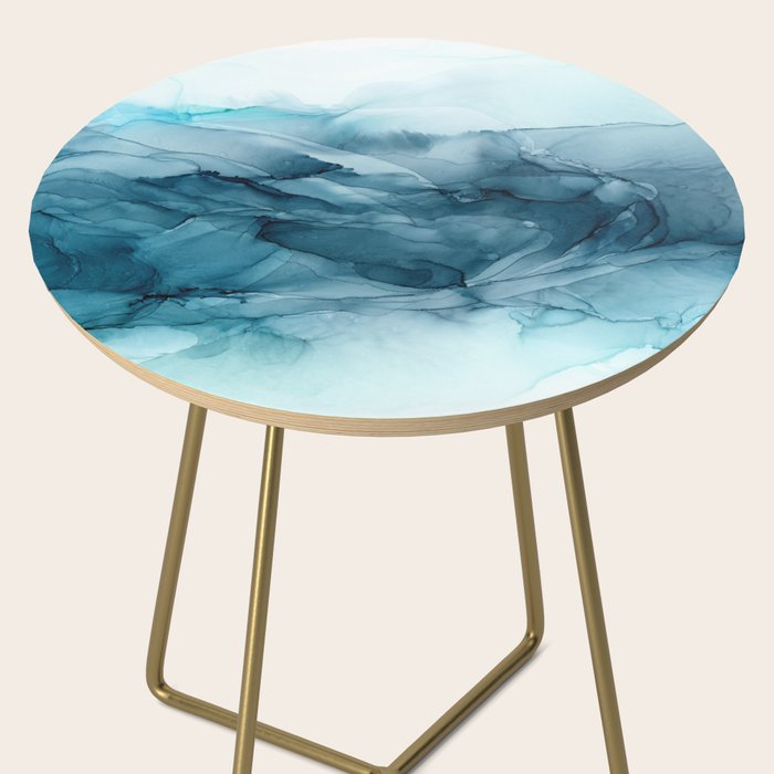 Calming Blue Ocean Flows Abstract Painting Side Table Gallery Image 2