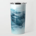 Calming Blue Ocean Flows Abstract Painting Travel Mug Gallery Image 1