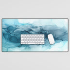Calming Blue Ocean Flows Abstract Painting Desk Mat Gallery Image 1