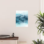 Calming Blue Ocean Flows Abstract Painting Poster Gallery Image 2