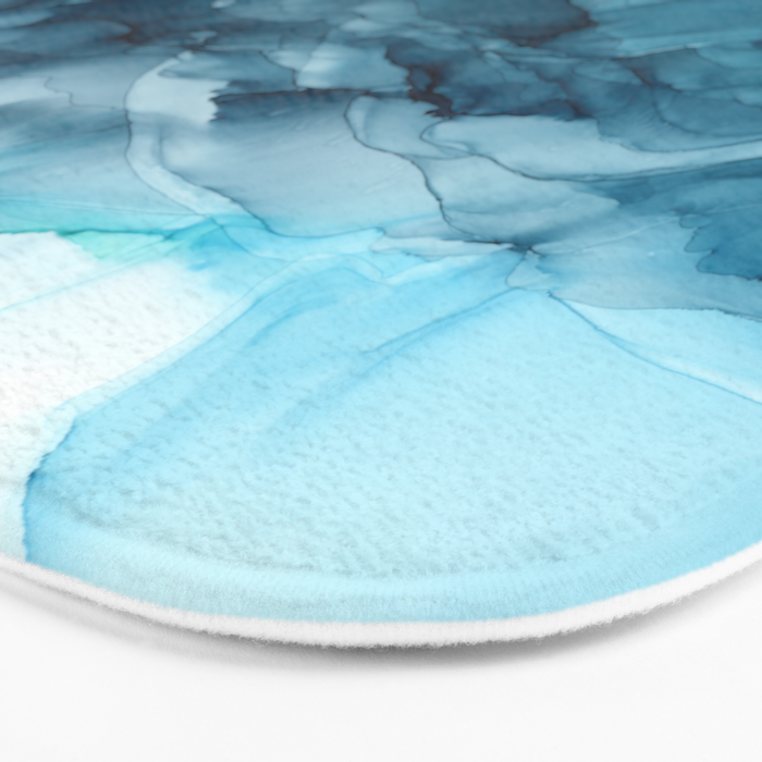 Calming Blue Ocean Flows Abstract Painting Bath Mat Gallery Image 3