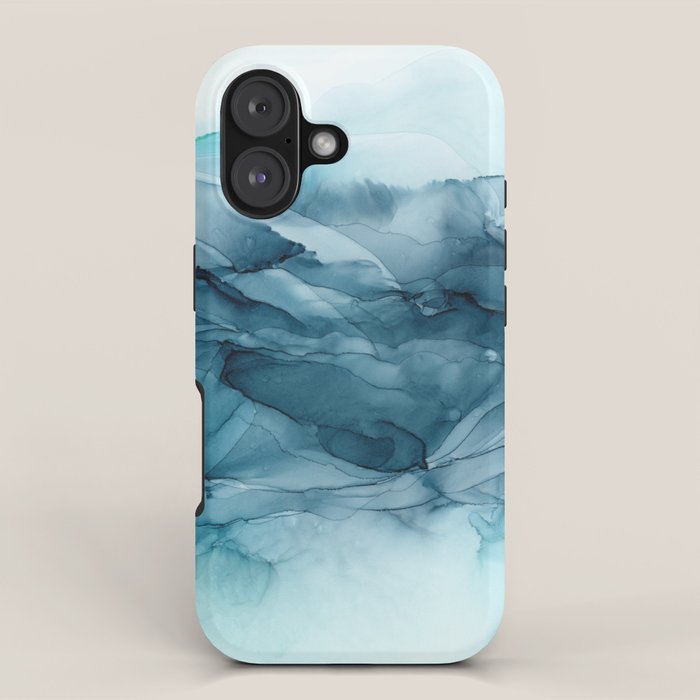 Calming Blue Ocean Flows Abstract Painting iPhone Case Gallery Image 1