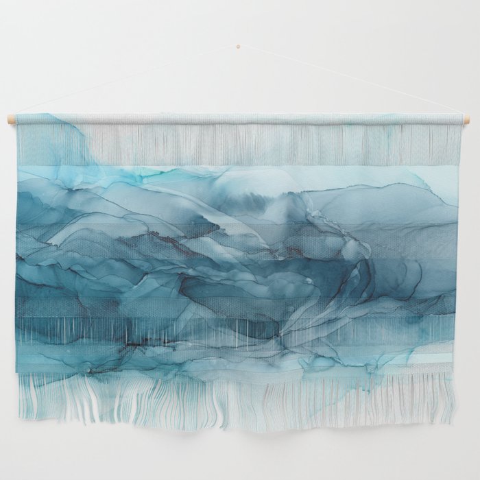 Calming Blue Ocean Flows Abstract Painting Wall Hanging Gallery Image 1