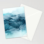Calming Blue Ocean Flows Abstract Painting Stationery Card Gallery Image 2