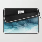Calming Blue Ocean Flows Abstract Painting Laptop Sleeve Gallery Image 2