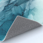 Calming Blue Ocean Flows Abstract Painting Rug Gallery Image 4