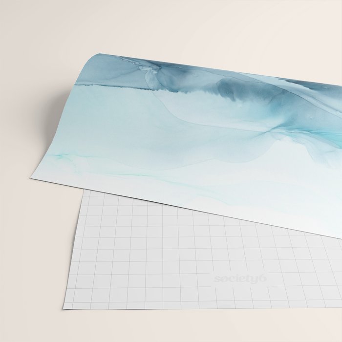 Calming Blue Ocean Flows Abstract Painting Wrapping Paper Gallery Image 2