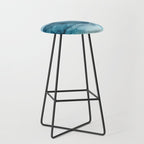 Calming Blue Ocean Flows Abstract Painting Stool Gallery Image 1