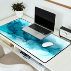 Calming Blue Ocean Flows Abstract Painting Desk Mat Gallery Image 2