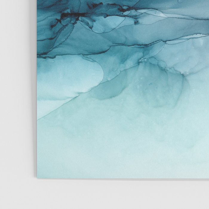 Calming Blue Ocean Flows Abstract Painting Poster Gallery Image 3