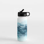 Calming Blue Ocean Flows Abstract Painting Water Bottle Gallery Image 1
