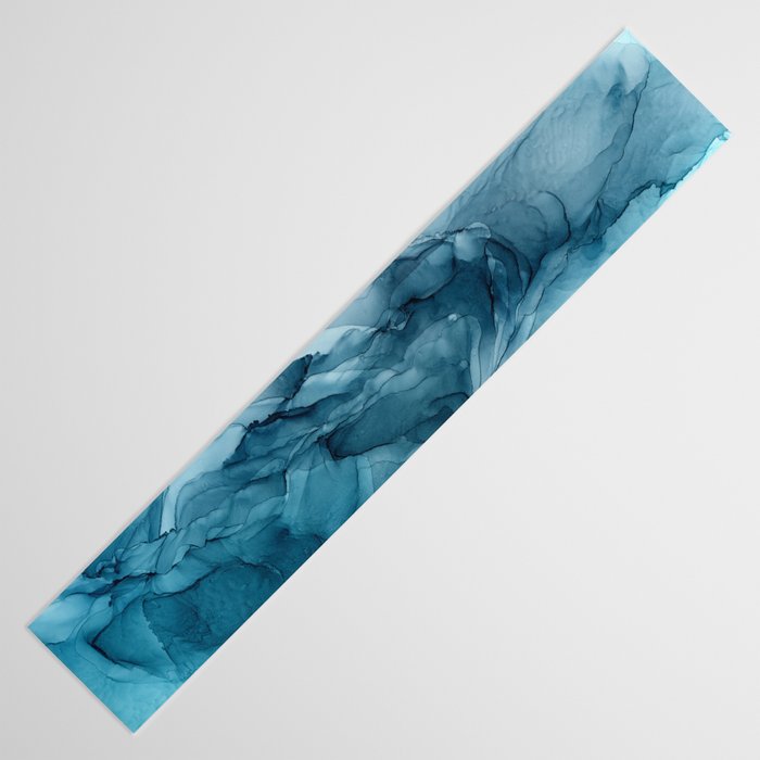 Calming Blue Ocean Flows Abstract Painting Table Runner Gallery Image 3