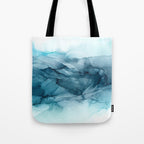 Calming Blue Ocean Flows Abstract Painting Tote Bag Gallery Image 1