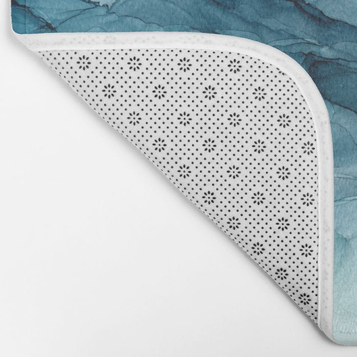 Calming Blue Ocean Flows Abstract Painting Bath Mat Gallery Image 2