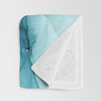 Calming Blue Ocean Flows Abstract Painting Throw Blanket Gallery Image 3