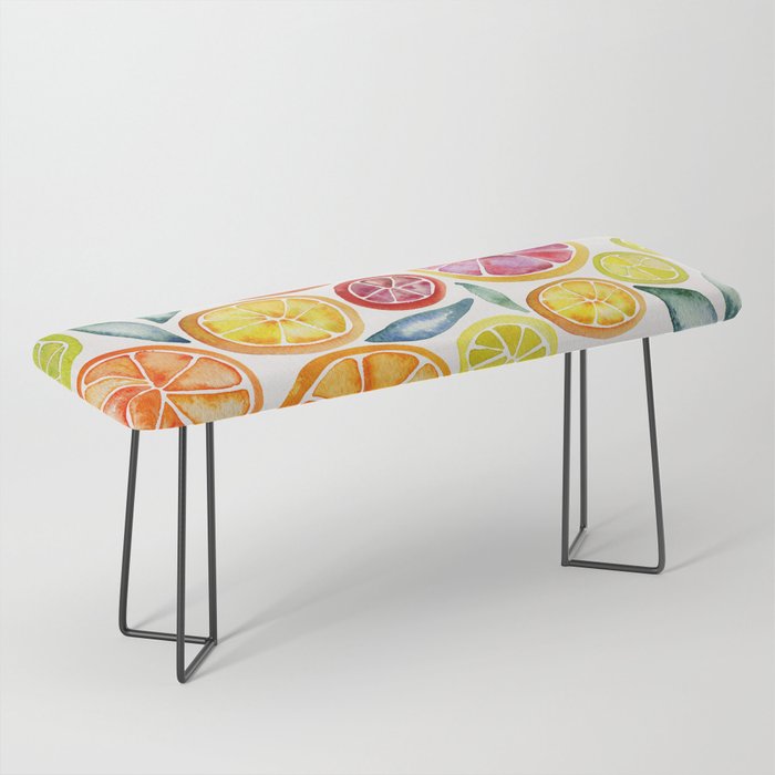 Sliced Citrus Watercolor Bench Gallery Image 1