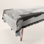 1920 Woman at the Gate, Eiffel Tower black and white photography / jazz age black & white photograph Tablecloth Gallery Image 1