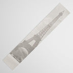 1920 Woman at the Gate, Eiffel Tower black and white photography / jazz age black & white photograph Table Runner Gallery Image 3