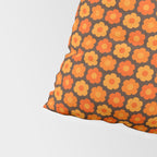 Such Cute Flowers Retro Floral Geo Honeycomb Pattern in 70s Orange and Brown Pillow Sham Gallery Image 4