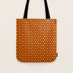 Such Cute Flowers Retro Floral Geo Honeycomb Pattern in 70s Orange and Brown Tote Bag Gallery Image 1
