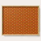 Such Cute Flowers Retro Floral Geo Honeycomb Pattern in 70s Orange and Brown Serving Tray Gallery Image 1