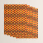 Such Cute Flowers Retro Floral Geo Honeycomb Pattern in 70s Orange and Brown Wrapping Paper Gallery Image 3