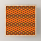 Such Cute Flowers Retro Floral Geo Honeycomb Pattern in 70s Orange and Brown Mini Art Print Gallery Image 1
