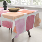 Watercolor Grid Pattern in Warm Pastels Tablecloth Gallery Image 3