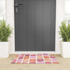 Watercolor Grid Pattern in Warm Pastels Welcome Mat Gallery Image 3