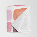 Watercolor Grid Pattern in Warm Pastels Throw Blanket Gallery Image 3