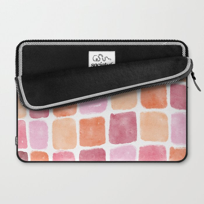 Watercolor Grid Pattern in Warm Pastels Laptop Sleeve Gallery Image 2