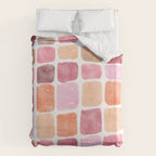 Watercolor Grid Pattern in Warm Pastels Duvet Cover Gallery Image 6