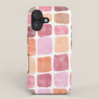 Watercolor Grid Pattern in Warm Pastels iPhone Case Gallery Image 1
