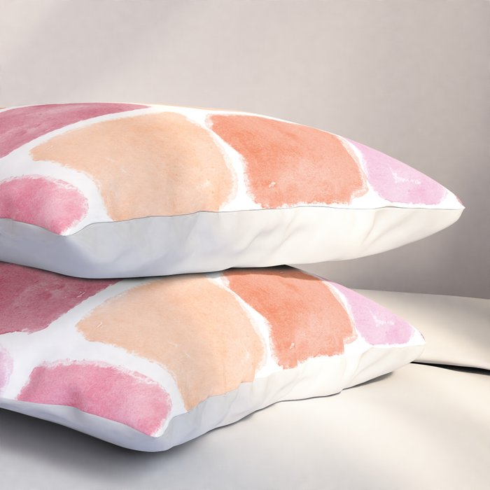 Watercolor Grid Pattern in Warm Pastels Pillow Sham Gallery Image 3