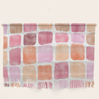 Watercolor Grid Pattern in Warm Pastels Wall Hanging Gallery Image 1