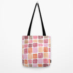 Watercolor Grid Pattern in Warm Pastels Tote Bag Gallery Image 2