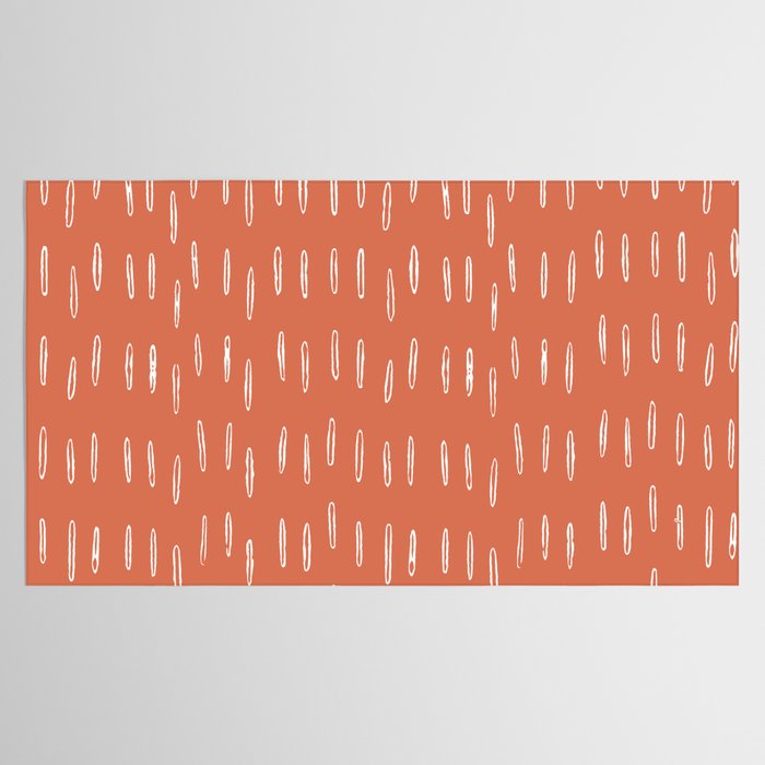 Boho, Raindrops Pattern in Terracotta Tablecloth Gallery Image 2