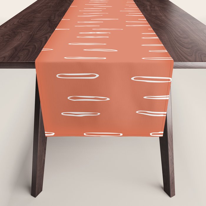 Boho, Raindrops Pattern in Terracotta Table Runner Gallery Image 1