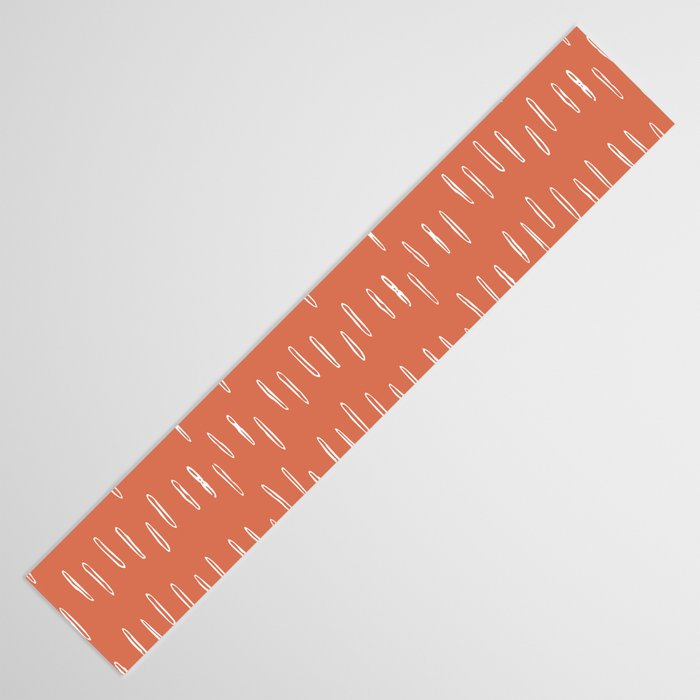 Boho, Raindrops Pattern in Terracotta Table Runner Gallery Image 3